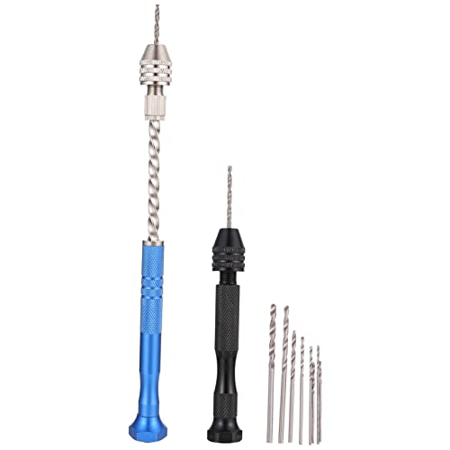 OSALADI 2 Sets Hand Drill Tool Miniature Drill Multitools Vise Hand Drill Manual Craft Drill Multipurpose Tool Gemstone Drill Hand Nail Drill Bead Drill Pin Vise Jewelry Center Drill Steel
