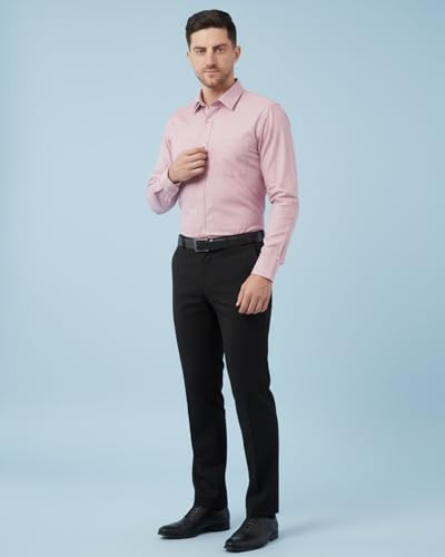 Image of SaintX Men's Formal Shirt with Pocket | Oxford Weave Cotton Rich Premium Fabric | Smart Fit | Full Sleeve | Everyday Summer Essential | Regular Fit