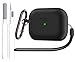Produktbild MRAIN-H [4 in 1] für Airpods Pro 2 1 Hülle mit Airpods Reinigungsset, AirPods Pro 2 1 Generation Case Schutzhülle 2022 2019 aus Weichem Silikon mit Karabiner und Lanyard, Unterstützt kabelloses Laden