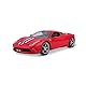 Bburago Ferrari 458 Speciale: Modellauto im Maßstab 1:18, Ferrari Race & Play Serie, Türen, Kofferraum und Motorhaube zum Öffnen, lenkbar, 24 cm, rot (18-16002R)