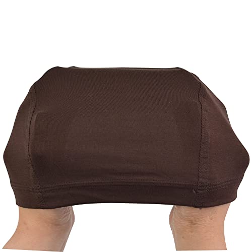 YANTAISIYU Bamboo Fiber Wig Cap Comfortable Elastic Wig Cap Wearing Under Wigs (Dark Brown)