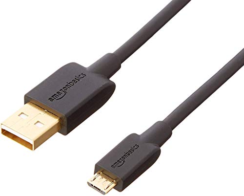 Amazon Basics 2.0 USB-A Male to Micro B Cable, 6 Feet, Black