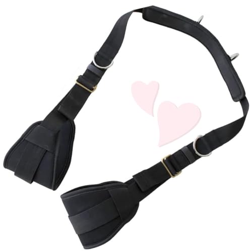 Sangle de yoga nylon noir soulager raideurs et améliorer souplesse dos