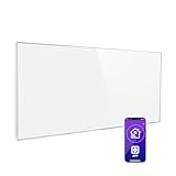 Klarstein Wonderwall Smart Radiador Electrico Bajo Consumo Infrarrojo de 720 W para Casa, WiFi App Control, Detector Ventanas Abiertas, Radiadores Infrarrojos Pared, Calefatores Programables Sin CO2