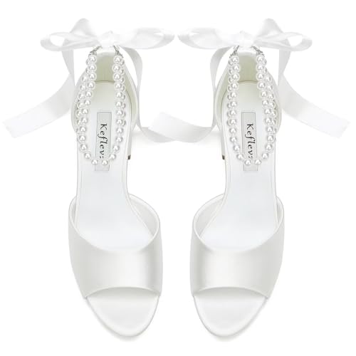 Low Block Heel Wedding Sandals Pearl Heels Wedding Shoes for Bride Open Toe Bridal Shoes2