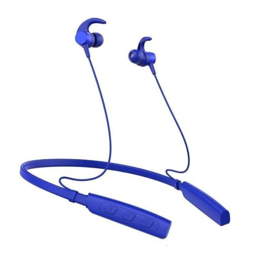 Image of Bouncefit Bluetooth Wireless Neckband, 35H Continuous Playback Battery, Deep Bass, Stereo Sound, HD Calls, Type C Fast Charging, Rich Audio, Bluetooth Neckband with Mic Earphones (Blue)