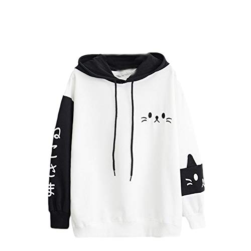 OUHZNUX K-Pop Kapuzenpullover Mädchen - 2D Anime Print Hoodie Mit Katzenohren