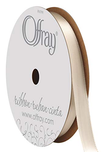 Image of Berwick Offray 070437 3 /8 inch Wide Single Face Satin Ribbon, Cream Ivory, 6 Yds
