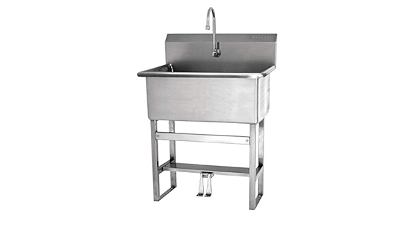 Scrub Sink, 25 in. L, SS, Double Foot Pedal: Amazon.com ...