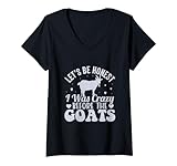 Photo Gallery donna let s be honest i was crazy before the goats citazione divertente maglietta con collo a v Photo Gallery donna let s be honest i was crazy before the goats citazione divertente maglietta con collo a v