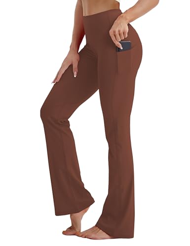 Image of BUBBLELIME 29 inch /31 inch /33 inch /35 inch /37 inch 3 Styles Women's High Waist Bootcut Yoga Pants Basic /Side Pockets Tummy Control Workout Flared