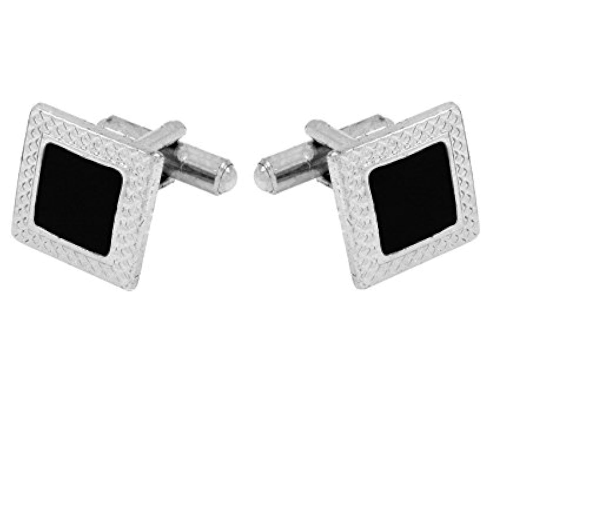 Men's Black Metal Cufflink Set in Gift Box, Stylish Accessory