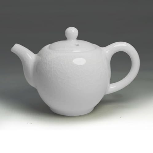 Image of Liang baobao Porcelain Teapot, 9oz Tea Pot Small Teapot Chinese Tradition Ice Crack Glaze Ceramic Tea kettle (White)