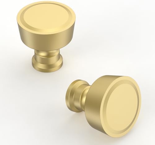 Asidrama 10 Pack Brushed Gold Kitchen Cabinet Knobs Cabinet Hardw...