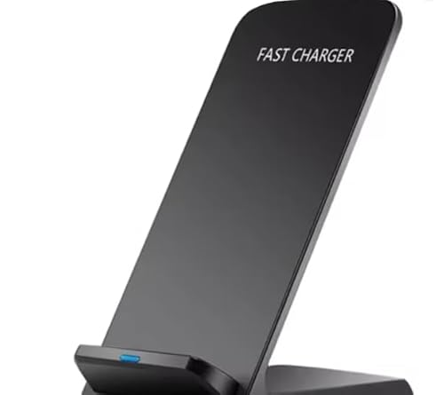 Caricatore Wireless 15W Fast Charge – Supporto Universale per Smartphone, Ricarica Rapida Qi, Base Antiscivolo, Design Compatto per Casa e Ufficio (Nero)