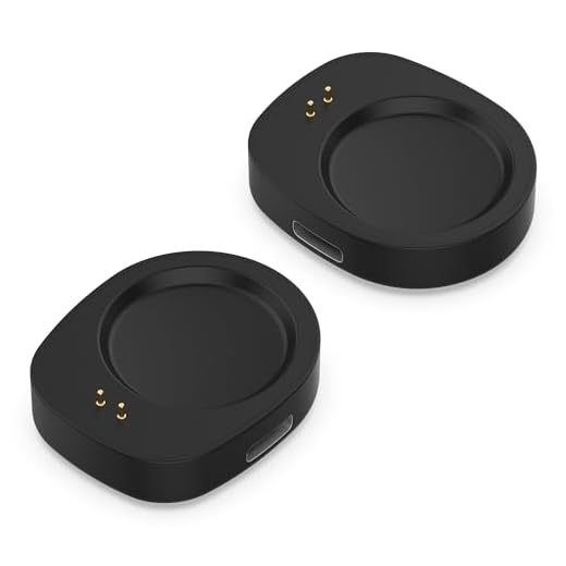 Uhr Ladegerät Typ-C Adapter Ladekabel Konverter Kompatibel für Amazfit T-Rex 3/T-Rex 3 Pro/Balance/Balance 2/Helio Strap Smartwatch Ladegerät (ohne Kabel) (Schwarz+Schwarz)