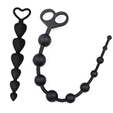 DACAIFH アナルプラグ シリコン バットプラグ ボール 2点セット シリコン製 連珠式 10連結ビーズ 6連結ビーズ アナル バットプラグ 拡張器 Sm アナル調教 アナル開発 大人の性玩具 男女兼用