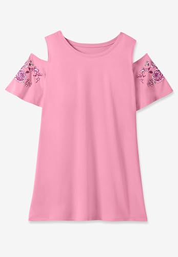 Woman Within Plus Size Short-Sleeve Cold-Shoulder Tee4