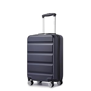 Kono 20″ Cabin Luggage Suitcase | Durable Hard Shell | TSA Combination Lock | 4 Dual Spinner Wheels | Lightweight Hand Carry Travel Luggage Suitcases (Navy,55x35x22cm)