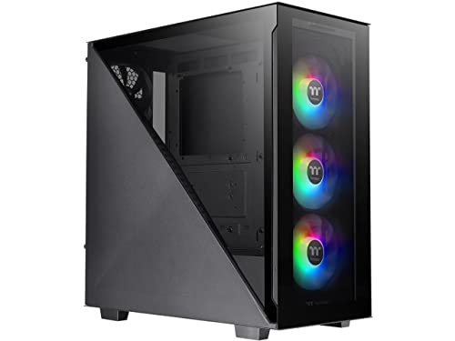 Image of Thermaltake Divider 300 ARGB Triangular Tempered Glass Type-C (USB 3.1 Gen 2) Water Cooling Ready ATX Mid Tower Computer Case with 3 120mm ARGB Rear Fan Pre-Installed CA-1S2-00M1WN-01