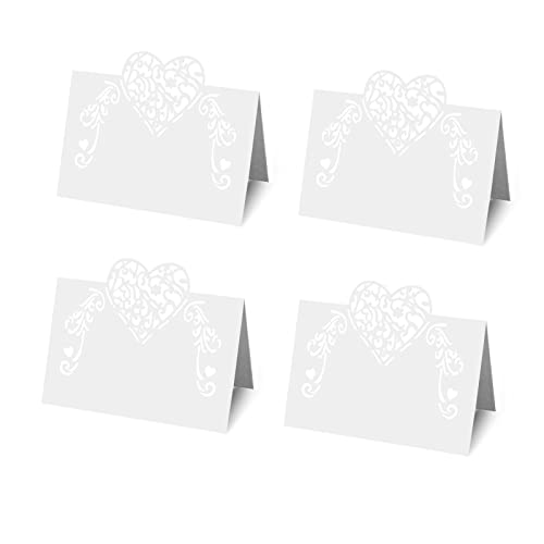 Tarjetas con láser para colocar en el corazón, 50 unidades de tarjetas para colocar en la mesa de boda, con nombre de corazón, nombre de la mesa, tarjetas para colocar en la mesa Cover