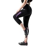 Santic Fahrradhose Damen Gepolstert 3/4 Radhose Damen mit Polster Radlerhose Damen mit Sitzpolster Radshorts/Bike Shorts für Damen Violett EU M