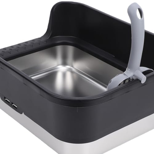 Arenero para gatos acero inoxidable con lados altos miniatura 7