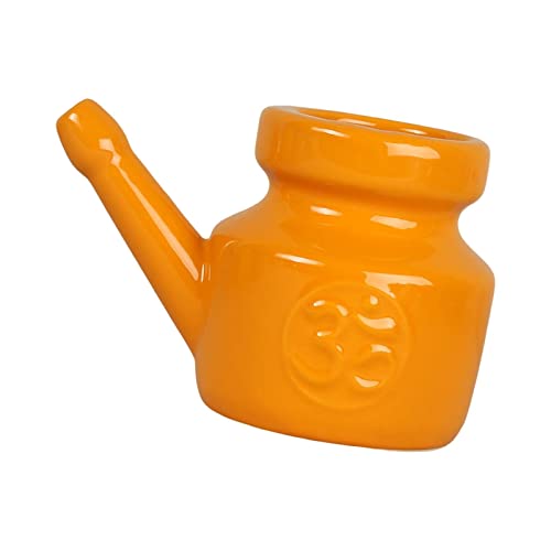 Nettoyant en céramique pour le nez Sharplace pot de lavage nasal anti-fuite homme femme orange