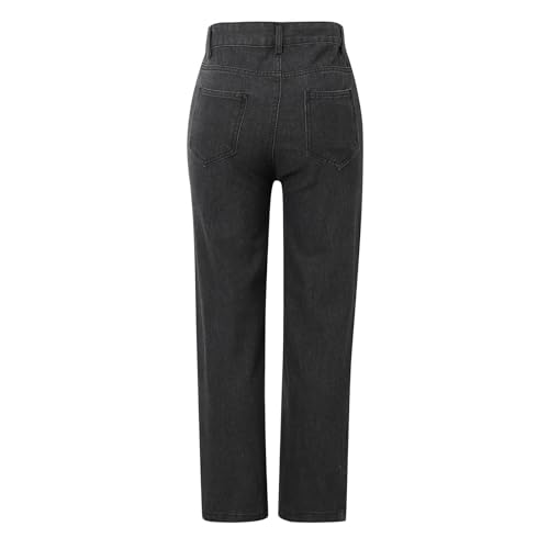 Jean curvy femme à jambe large et taille haute classique en denim - 5