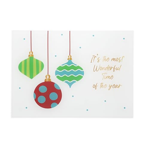 Tabla de cortar de vidrio templado Pavilion Gift Company 13.75" x 9.75" con diseño navideño miniatura 1
