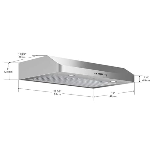 Ancona An-1264 Slim Chef 30" 325 Cfm Ducted Under Cabinet Range Hood In Stainless Steel #TOP3
