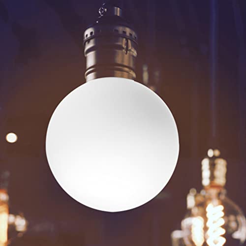 Image of HEMOTON White Glass Globe Lamp Shade 120mm Opal White Frosted Glass Globe Lamp Shades Replacement Lampshade Light Shade Cover Chandelier Lampshade for Living Room Bedroom