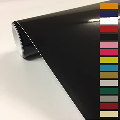 vgoltd Furniture Stickers Gloss Self Adhesive Vinyl Wrap Sticky Contact Paper Roll for Kitchen Countertop Cupboard Cabinets Wardrobe & Tabletops (Black, 30 x 100 cm)