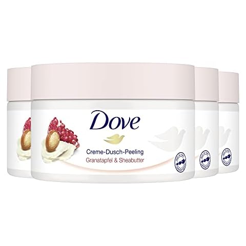 Dove Creme-Dusch-Peeling 4er Pack für seidig glatte Haut Granatapfel & Sheabutter Cover