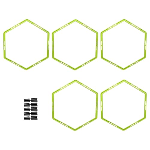 Yiju 5 Pieces Agility Rings Agility Footwork Training Home Gym Practical Physical Training 50cm Exercise Rings for Practice Games, Green