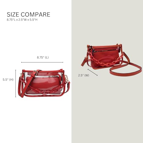 Jessica Vegan Clear Bag for Women Stadium Approved Crossbody Purses for Concerts Sports Events3