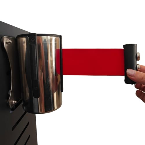 2/3/5 M Crowd Control Retractable Belt Barrier Magnetic Retractable Wall Barrier Suitable for Adsorption on Thick Iron Wall Doors(3M/9.8FT)