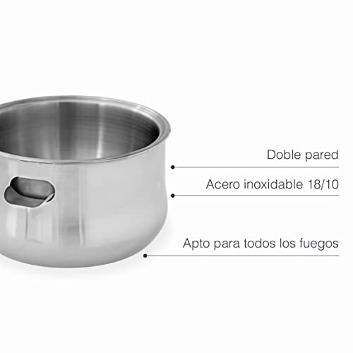 Cazo baño María con mango termorresistente Lacor 62600 para inducción 5
