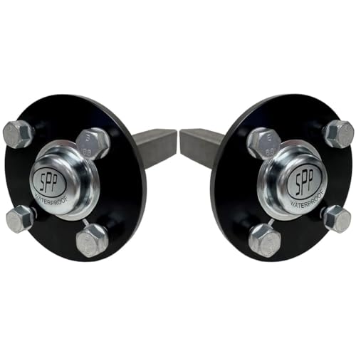 Parnells - 1 Paire, Hub & Stub Axles, 4xm12 Studs, 100 mm PCD, 40x40 mm, 200 mm Long, 128.7 Km/H, 1800 kg Total Capacity, for Quad, ATV Trailer, Road Trailer, Hay Bobs,...