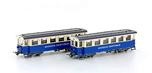 Hobbytrain H0 2er-Set Zugspitzbahn Personenwagen, Blau, Modellbahnwagen, Erwachsene, Hobbyisten, Unisex, UHF, 43107, 14512997031