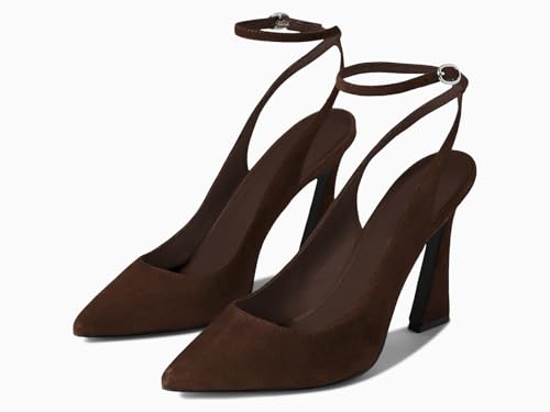 Image of Womens Closed Toe Ankle Strap Heels Pointed Toe Pumps Shoes Slingback High Heel Wedding Dress Shoes