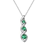 Ascona Green Necklace for Women May Cubic Zirconia Birthstone Pendant Necklace Jewelry