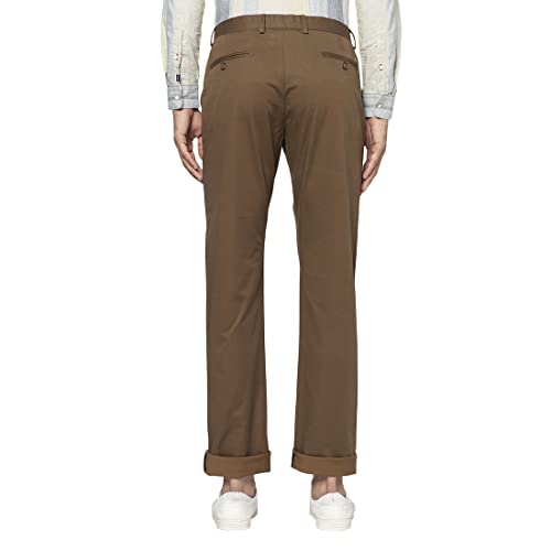 Image of Blackberrys Men Brown Self-Design Trousers