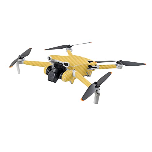 Image of MightySkins Carbon Fiber Skin Compatible with DJI Mini 3 - Solid Marigold | Protective, Durable Textured Carbon Fiber Finish | Easy to Apply | Made in The USA