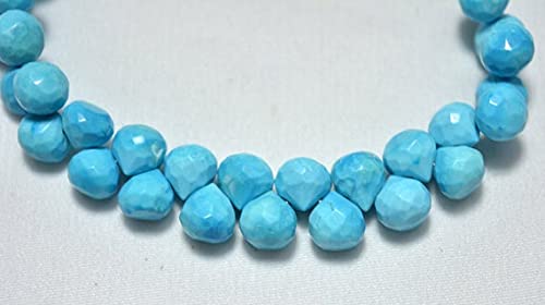 Perles briolette turquoise de 7mm de qualité supérieure pour joaillerie fine