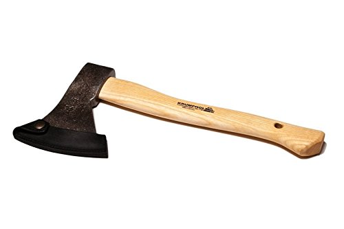 Preisvergleich Produktbild Unbekannt Handbeil geschmiedet mit Lederschneidenschutz - mit Eschen-Kuhfuß-Stiel 38 cm - Kopfgewicht 600 g, Gesamtgewicht 800 g - Krumpholz Gartengerät