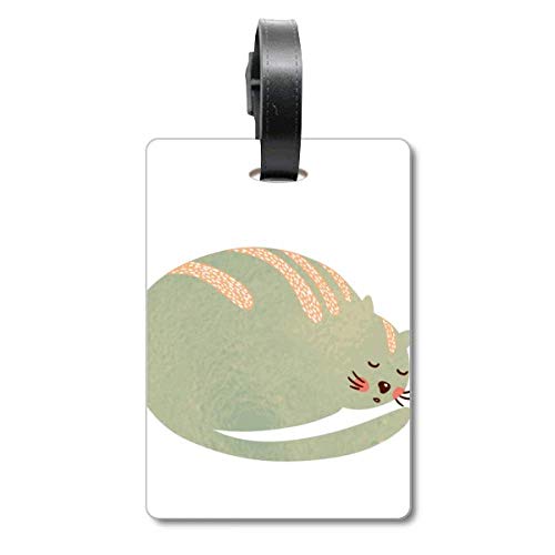 Étiquette valise chat endormi accessoire voyage et étiquette bagage