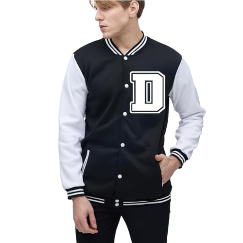 Image of Yuji Itadori Mens Varsity Jacket Baseball Letterman Bomber Jacket Fleece Long Sleeve Coat Casual Clothing XXS-3XL