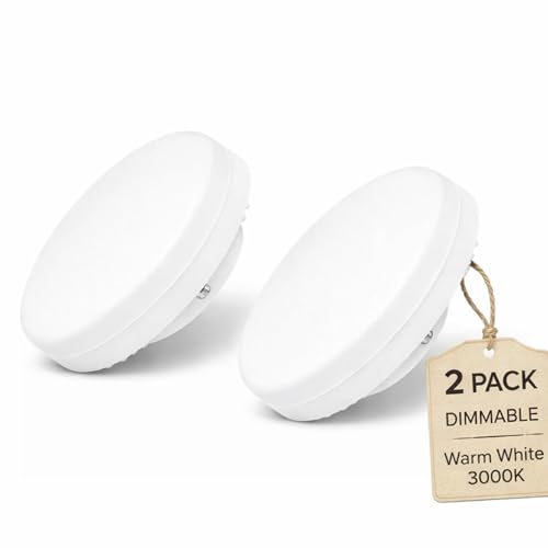 Bombillas LED GX53 ADAKAT regulables de 6W con luz blanca cálida de 3000K en pack de 2 unidades