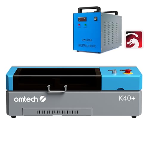 OMTech K40+ CO2 Laser Engraver with LightBurn and CW-3000 Water Chiller,...